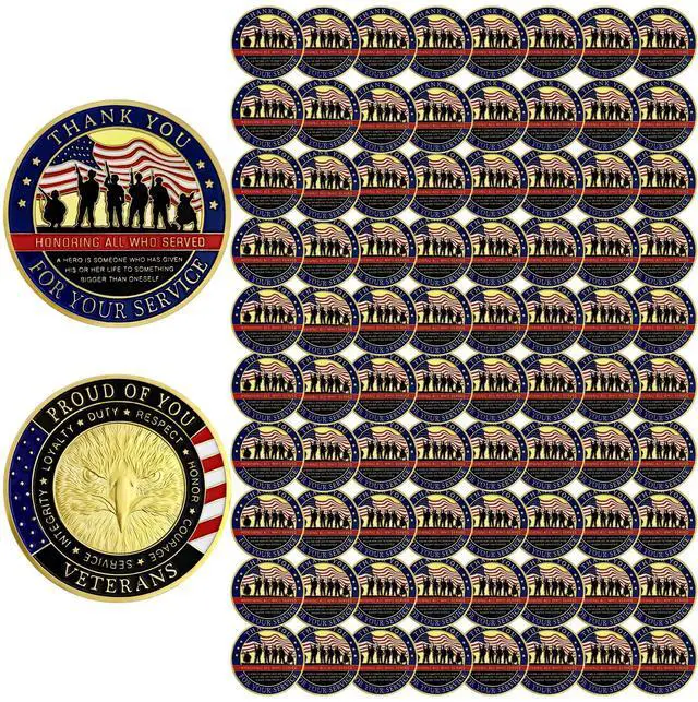 Main image of 82 PCS Thank You for Your Service Military Appreciation Challenge Coin