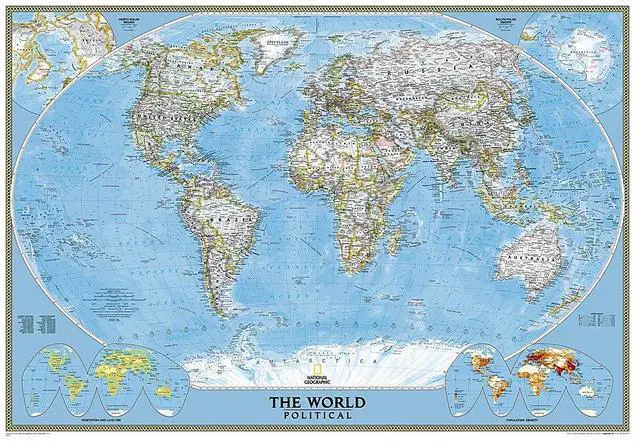 Main image of World Wall Map - Classic (Mural: 110 x 76.5 in) (Reference Map)