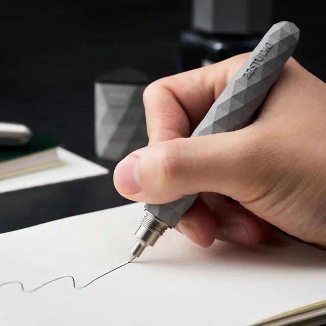 Alt view image 2 of 5 - Polygon Rollerball Pens | Luxury Smooth Writing Pen | Unique Design for Professionals & Collectors | Premium Office Stationery | Gift for Executives & Writers (Concrete Grey)