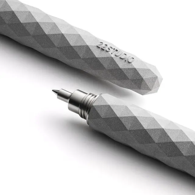 Main image of Polygon Rollerball Pens | Luxury Smooth Writing Pen | Unique Design for Professionals & Collectors | Premium Office Stationery | Gift for Executives & Writers (Concrete Grey)