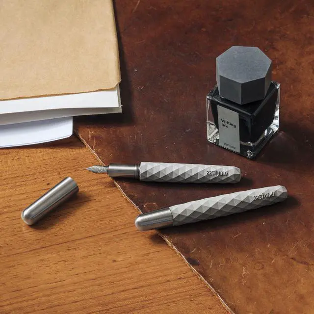 Alt view image 4 of 5 - Polygon Rollerball Pens | Luxury Smooth Writing Pen | Unique Design for Professionals & Collectors | Premium Office Stationery | Gift for Executives & Writers (Concrete Grey)
