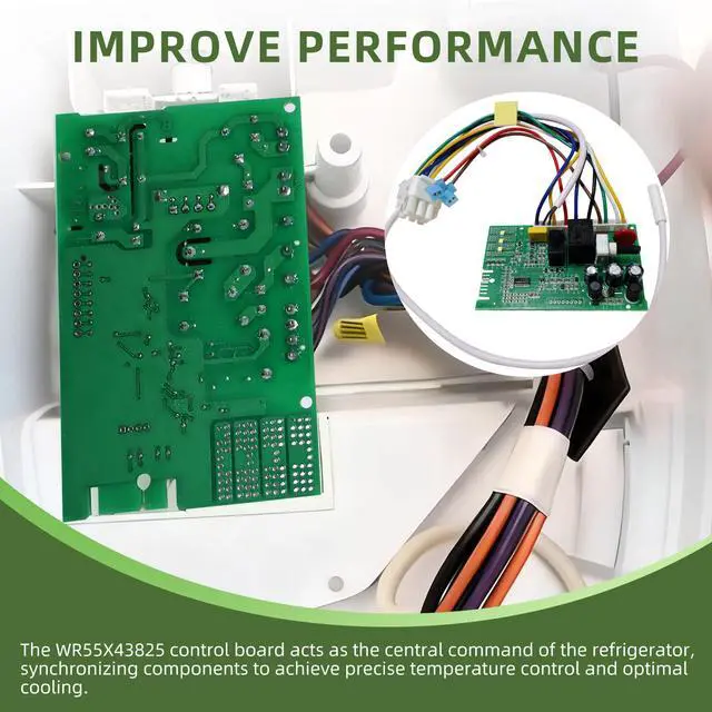 Alt view image 4 of 7 - WR55X43825 Refrigerator Control Board WR55X33653 Main Control Board W/LED Lights Fits for GE Hotpoint Refrigerator WR55X31087 WR55X32405 WR55X33565