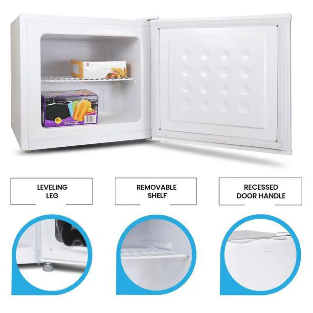 Alt view image 4 of 7 - 1.2 Cubic Feet Capacity White Upright freezer - 1 wired shelf, Garage Ready, Meat Storage, Manual Defrost, Space Saving, Congelador For Home, Apartment, Basement, Dorm, Room
