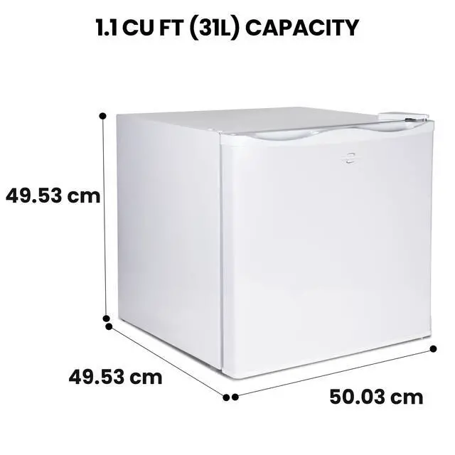 Alt view image 7 of 7 - 1.2 Cubic Feet Capacity White Upright freezer - 1 wired shelf, Garage Ready, Meat Storage, Manual Defrost, Space Saving, Congelador For Home, Apartment, Basement, Dorm, Room