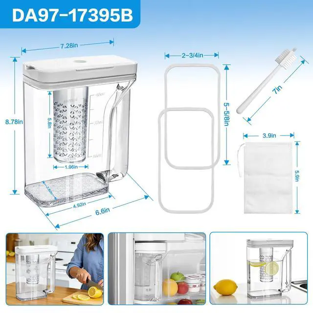 Alt view image 2 of 7 - Upgraded DA97-17395B Water Pitcher Reservoir,Compatible with Samsung Refrigerators RF28R7351SG RF28R7351SR RF28R6221SRFood-Grade Durable Material, No-Leak Designsamsung refrigerator water pitcher