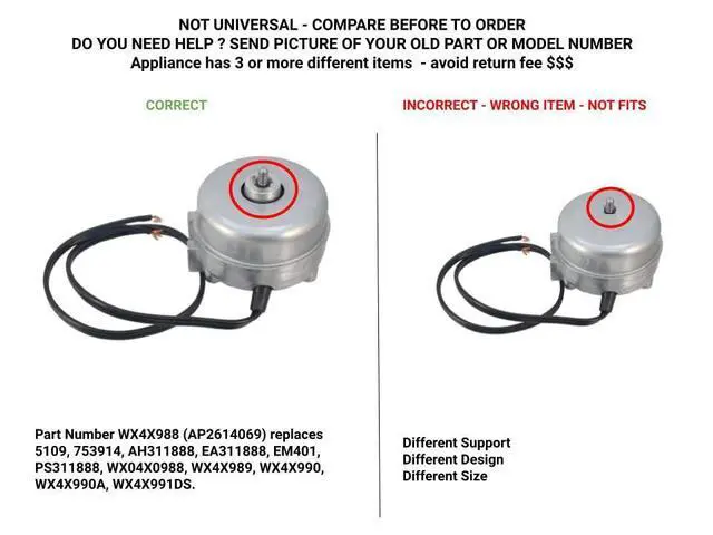 Alt view image 3 of 6 - SM5113 Condenser Fan Motor 2.5W 120V Replacement for Refrigerator & HVAC Systems, OEM Condenser Motor Replaces Universal SM5113 Compatible Models