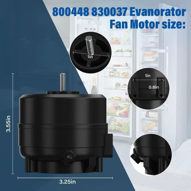 Alt view image 2 of 6 - 800448 Evaporator Fan Motor 115V 9W 1550RPM | Replaces 830037, Upgraded Aluminum Heat Sink, Fits TR/UR Home & Commercial Refrigerators