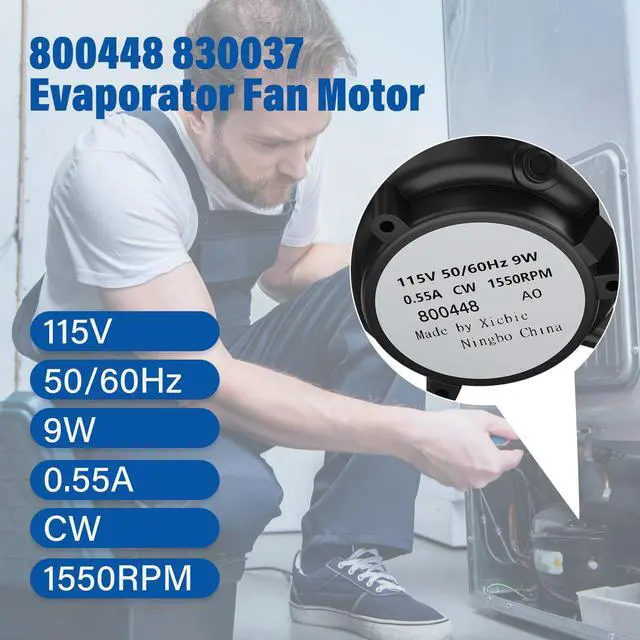 Alt view image 3 of 6 - 800448 Evaporator Fan Motor 115V 9W 1550RPM | Replaces 830037, Upgraded Aluminum Heat Sink, Fits TR/UR Home & Commercial Refrigerators