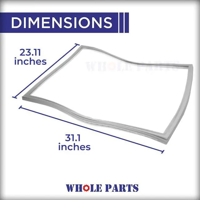 Alt view image 2 of 7 - Upgraded Refrigerator Freezer Door Gasket (Magnetic Strip Inside, Gray) Part# W10443316 - Replacement & Compatible with Some Amana, Kitchen Aid, Kenmore, Maytag and Whirlpool Refrigerators