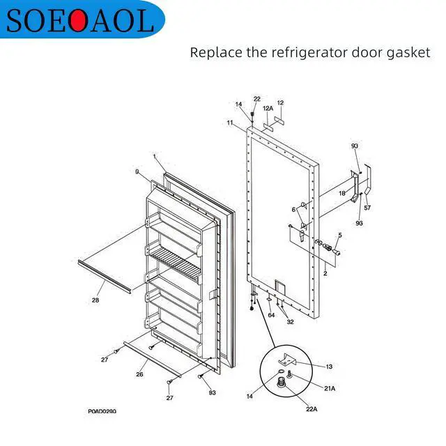 Alt view image 3 of 6 - Upgraded 5304507200 Refrigerator Door Seal. For Electrolux, Frigidaire, and Kenmore refrigerators. Replaces 5304408631 5304507214 216522309 216522310 216522359.Gray
