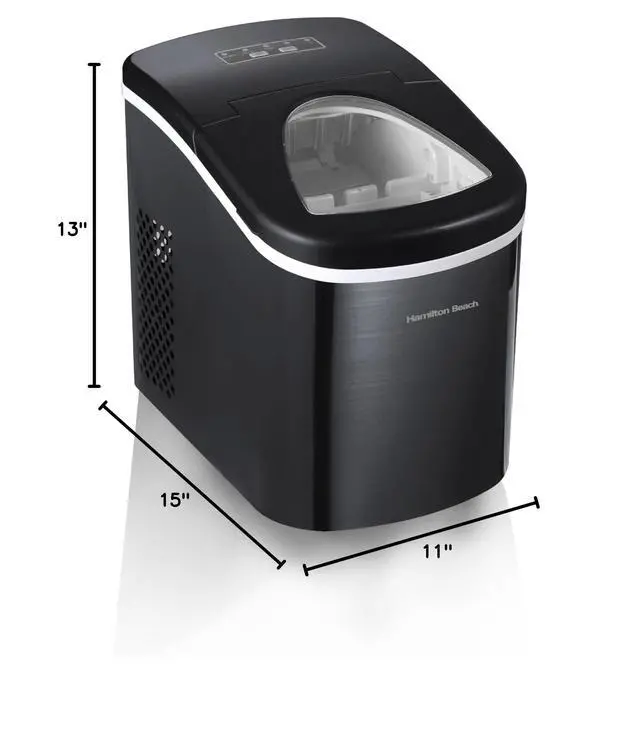 Alt view image 4 of 4 - Compact Countertop Ice Maker Machine (Black Stainless) - Never Run Out of Ice Again for Water, Coffee, & More | Get 26lbs of Ice Per Day
