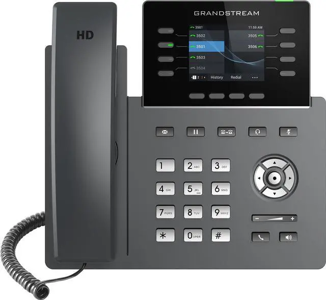 Main image of Provisioned Grandstream GRP2624 Wi-Fi IP Desk Phone. Works only with Office VoIP Phone Service with Virtual Receptionist, Desktop and Mobile app, Video conferencing. Subscription Required