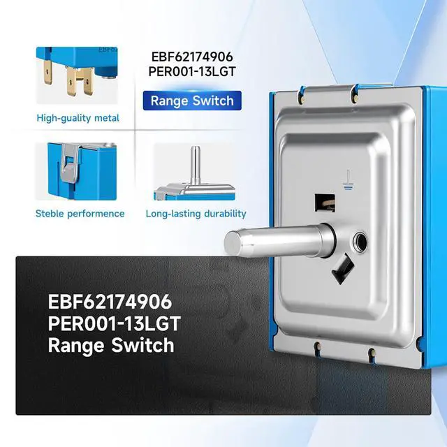 Alt view image 6 of 7 - EBF62174906 Range Surface Burner Control Switch Replacement Compatible with LG Electric Range Infinite Switch AP5598873 PS3646805 Stable Heat Control