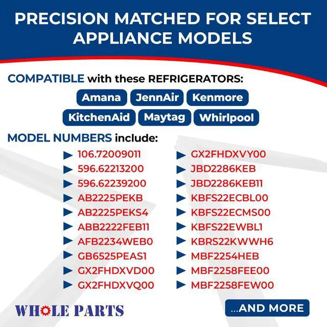 Alt view image 4 of 7 - Upgraded Black Refrigerator Freezer Door Gasket (Magnetic Strip Inside) Part # WPW10436250 Compatible with Select Amana, JennAir, Kenmore, KitchenAid, Maytag, and Whirlpool Models
