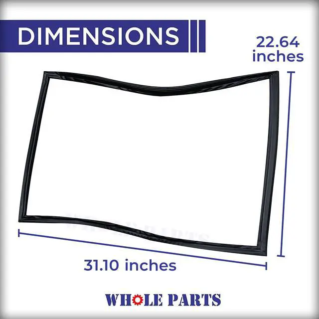 Alt view image 2 of 7 - Upgraded Black Refrigerator Freezer Door Gasket (Magnetic Strip Inside) Part # WPW10436250 Compatible with Select Amana, JennAir, Kenmore, KitchenAid, Maytag, and Whirlpool Models