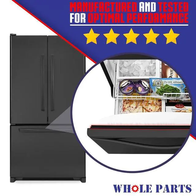 Alt view image 6 of 7 - Upgraded Black Refrigerator Freezer Door Gasket (Magnetic Strip Inside) Part # WPW10436250 Compatible with Select Amana, JennAir, Kenmore, KitchenAid, Maytag, and Whirlpool Models