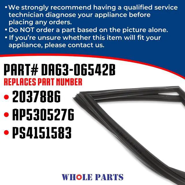 Alt view image 3 of 7 - Upgraded Refrigerator French Door Seal Gasket (Black) Part# DA63-06542B - Replacement & Compatible with Some Samsung Refrigerators