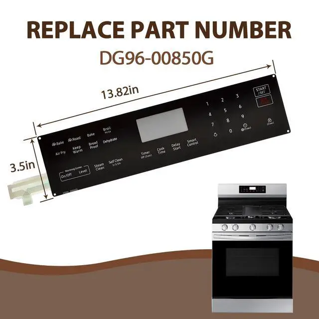 Alt view image 3 of 6 - DG96-00850G Range Touch Control Panel Compatible with Samsung NE63A6711SS/AA-00, NE63A6711SG/AA-00, NE63A6711ST/AA-00