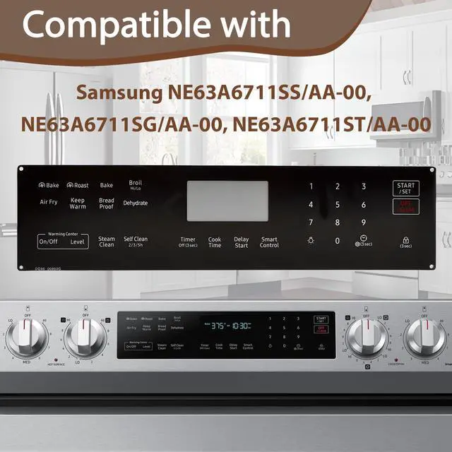 Alt view image 2 of 6 - DG96-00850G Range Touch Control Panel Compatible with Samsung NE63A6711SS/AA-00, NE63A6711SG/AA-00, NE63A6711ST/AA-00