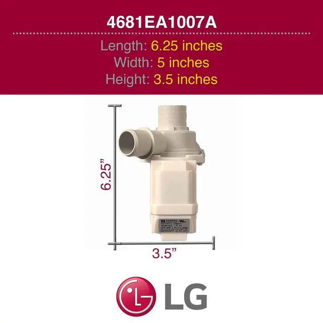 Alt view image 6 of 7 - 4681EA1007A Washer Drain, Ac Pump Motor Assembly