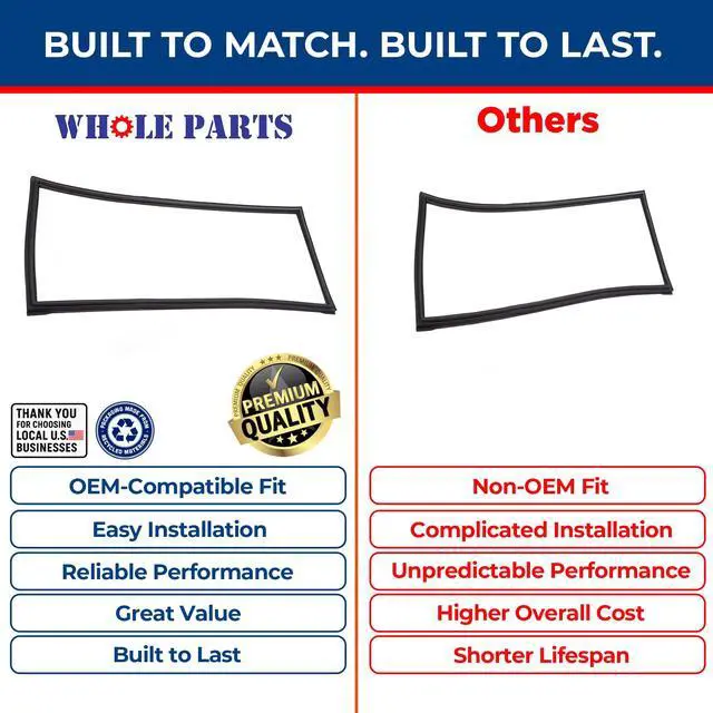 Alt view image 7 of 7 - Upgraded Refrigerator French Door Seal Gasket (Black) Part# DA63-06542B - Replacement & Compatible with Some Samsung Refrigerators