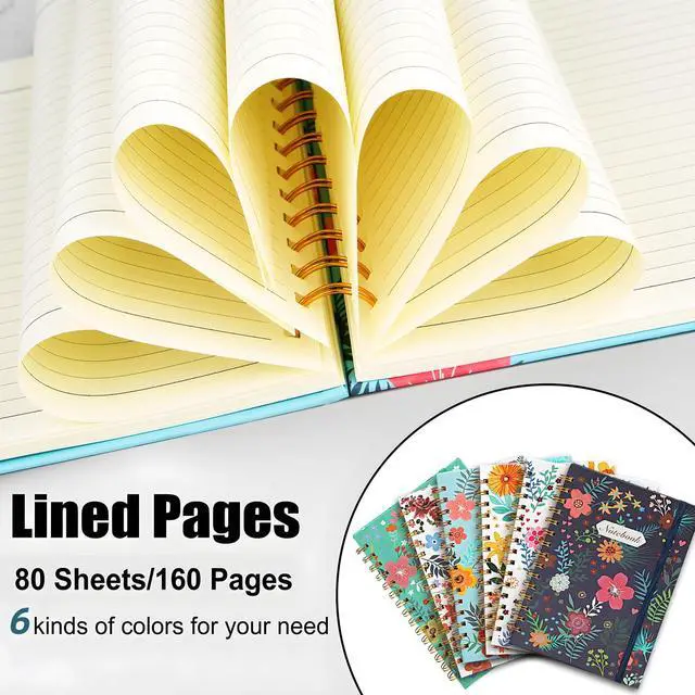 Alt view image 3 of 7 - 12 Pack A5 Spiral Notebook Journal for Women, College Ruled Composition Notebooks Hardcover Spiral Journal, Cute Blooming Floral, Office School Business Supplies, 8.3" x 5.5", 160 Page