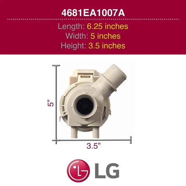 Alt view image 7 of 7 - 4681EA1007A Washer Drain, Ac Pump Motor Assembly