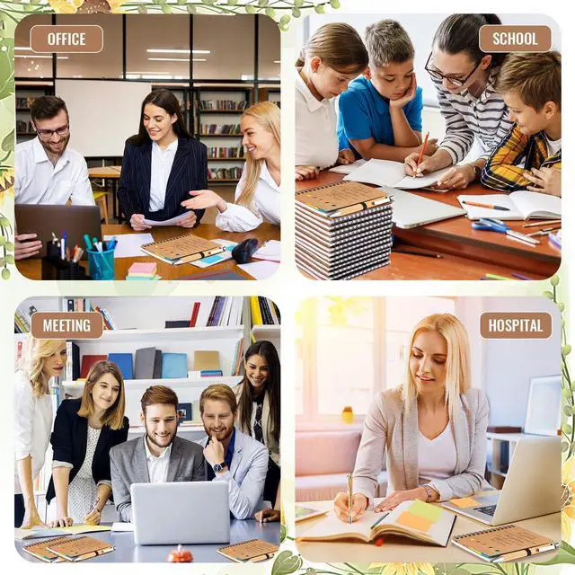 Alt view image 7 of 7 - 40 Sets Employee Appreciation Gifts Bulk Inspirational Spiral Notebook Journal with Sticky Notes Bamboo Pen Back to School Gifts for Students Teacher Nurse Coworker Office Team Housekeeping Staff
