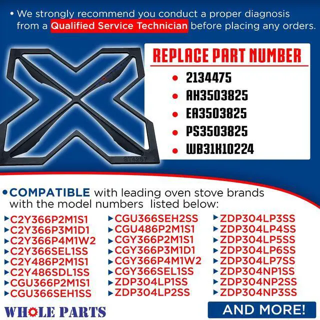 Alt view image 3 of 7 - Upgraded Range Burner Grate Part# WB31K10252 - Replacement and Compatible with Some GE Ranges