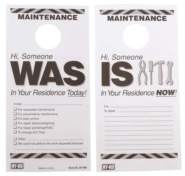 Alt view image 2 of 7 - PRODUCTS DH-MW 7 in. x 3-1/2 in. Paper Reversible Maintenance Door Hang Tag Black Pack of 50