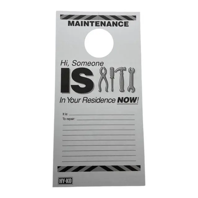 Alt view image 5 of 7 - PRODUCTS DH-MW 7 in. x 3-1/2 in. Paper Reversible Maintenance Door Hang Tag Black Pack of 50