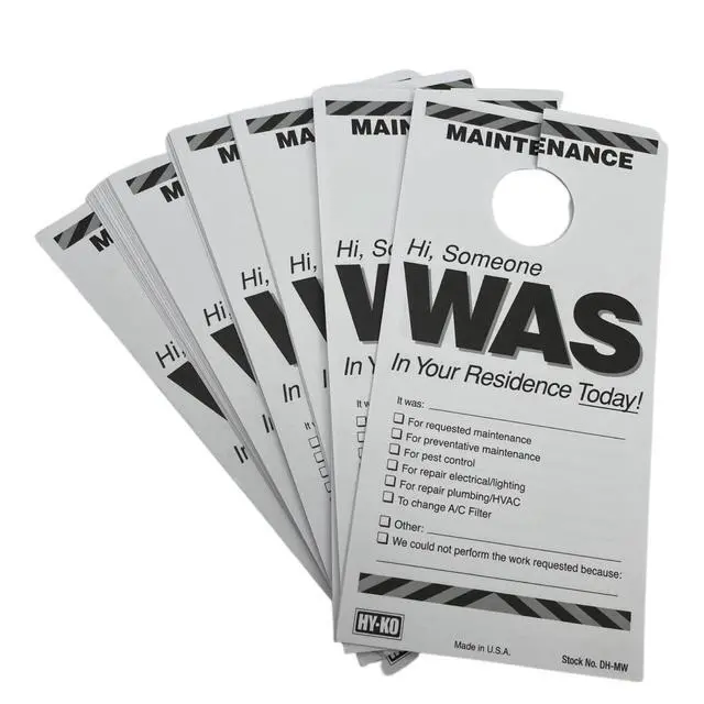 Alt view image 6 of 7 - PRODUCTS DH-MW 7 in. x 3-1/2 in. Paper Reversible Maintenance Door Hang Tag Black Pack of 50