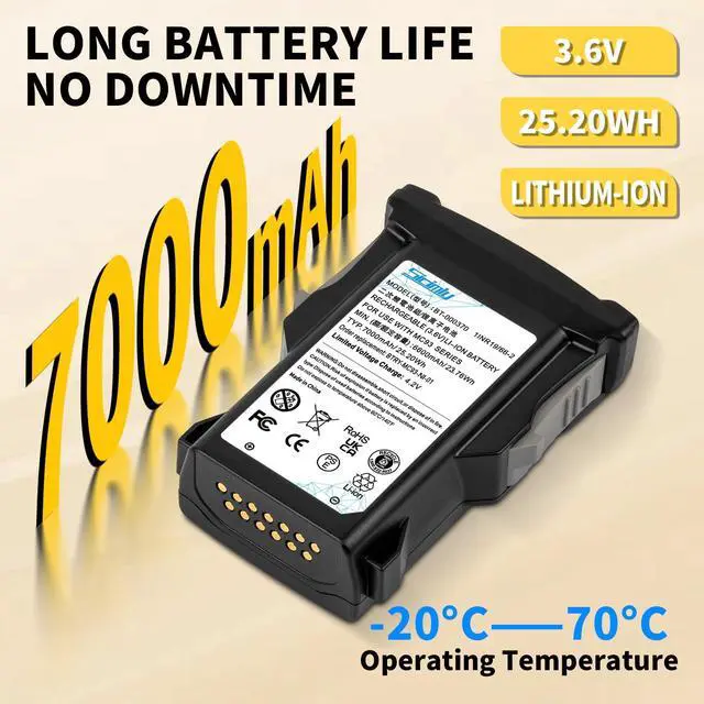 Alt view image 4 of 7 - BT-000370 for Zebra MC93 Scanner Battery Replacement: MC9300 MC930P MC930B MC9400 MC93N0-G MC9401 MC9400-G MC9450 BT-000371 BTRY-MC93-STN-01 BTRY-MC93-FRZ-01 Barcode Scanner 7000mAh(1Pack)
