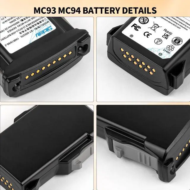 Alt view image 7 of 7 - BT-000370 for Zebra MC93 Scanner Battery Replacement: MC9300 MC930P MC930B MC9400 MC93N0-G MC9401 MC9400-G MC9450 BT-000371 BTRY-MC93-STN-01 BTRY-MC93-FRZ-01 Barcode Scanner 7000mAh(1Pack)