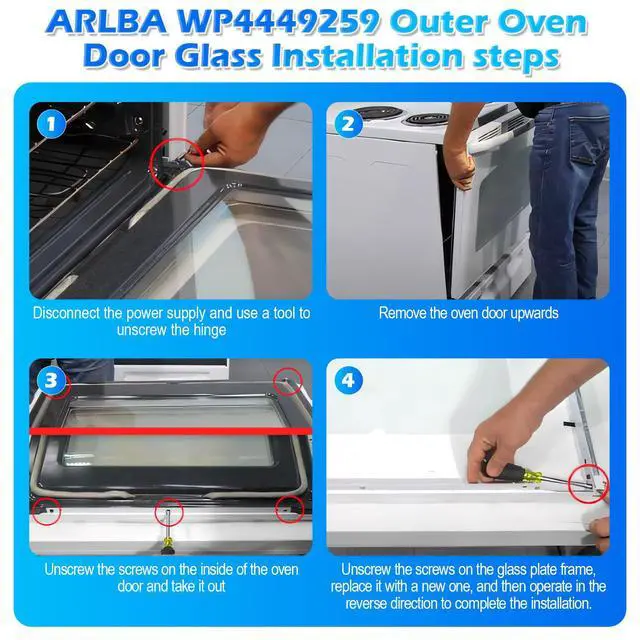 Alt view image 6 of 7 - Upgraded 20"x10" WP4449259 Range Oven Inner Door Glass Compatible with Whirlpool Oven Inner Door Glass 4449259 EAP11742543 AP6009384,for KitchenAid Oven Door Glass KEBC107KSS03 KDRP463LSS08