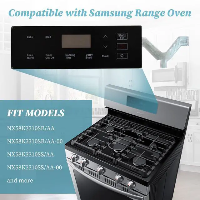 Alt view image 2 of 7 - DG34-00036A Range Switch Membrane Touchpad Control Panel Compatible with Samsung Gas Ranges & Ovens - Replaces AP6244840 PS12086104 EAP12086104 Models