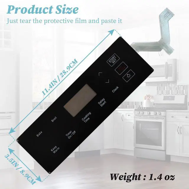 Alt view image 5 of 7 - DG34-00036A Range Switch Membrane Touchpad Control Panel Compatible with Samsung Gas Ranges & Ovens - Replaces AP6244840 PS12086104 EAP12086104 Models