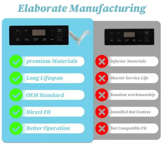 Alt view image 6 of 7 - DG34-00036A Range Switch Membrane Touchpad Control Panel Compatible with Samsung Gas Ranges & Ovens - Replaces AP6244840 PS12086104 EAP12086104 Models