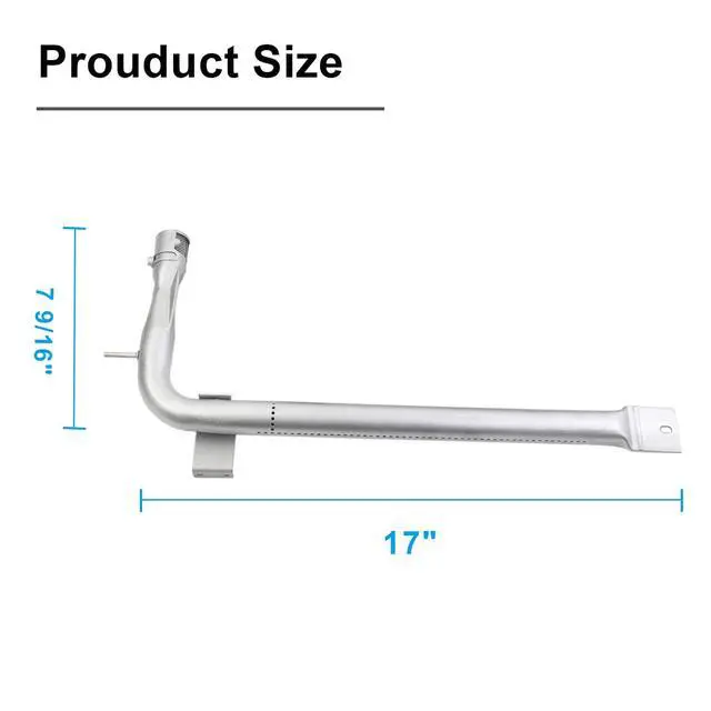 Alt view image 2 of 5 - PB050012 Oven Burner Tubes for Viking Appliance, 2 Pack | Stainless Steel Grill Parts for EVGIC305 VGIC365 VGRC605 VGSS480 VGIC367 VGSC300 VGSC305 Viking Gas Range Parts, 17 inch