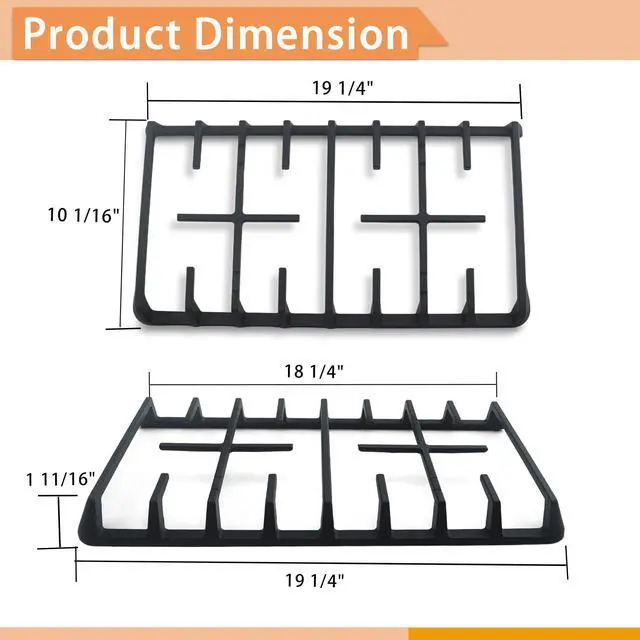 Alt view image 2 of 7 - DG94-00937A DG94-00468B Cast Iron Side Grate for Samsung Stove NX58H5600SS | Grill Grate for NX58H9500WS Samsung Gas Range Parts Surface Burner Grate 1 Pack