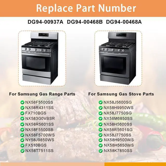 Alt view image 3 of 7 - DG94-00937A DG94-00468B Cast Iron Side Grate for Samsung Stove NX58H5600SS | Grill Grate for NX58H9500WS Samsung Gas Range Parts Surface Burner Grate 1 Pack