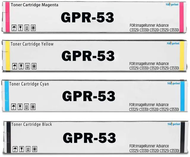 Main image of GPR53 GPR-53 Toner Cartridges Compatible for Canon ImageRunner Advance C3325i C3330i C3520i C3525i C3530i Printer.GPR53 Black Cyan Yellow Magenta