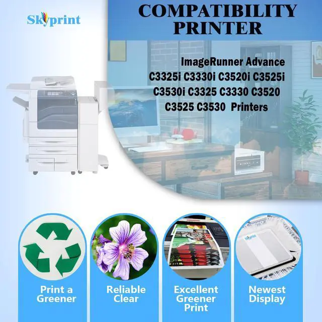 Alt view image 2 of 5 - GPR53 GPR-53 Toner Cartridges Compatible for Canon ImageRunner Advance C3325i C3330i C3520i C3525i C3530i Printer.GPR53 Black Cyan Yellow Magenta