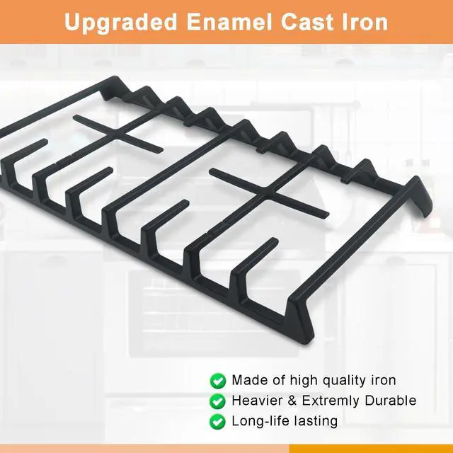 Alt view image 4 of 7 - DG94-00937A DG94-00468B Cast Iron Side Grate for Samsung Stove NX58H5600SS | Grill Grate for NX58H9500WS Samsung Gas Range Parts Surface Burner Grate 1 Pack