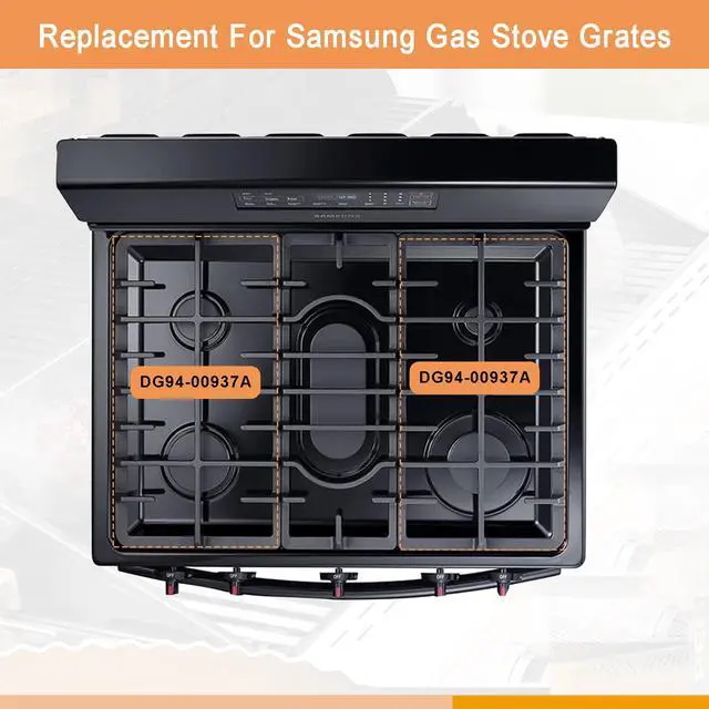Alt view image 6 of 7 - DG94-00937A DG94-00468B Cast Iron Side Grate for Samsung Stove NX58H5600SS | Grill Grate for NX58H9500WS Samsung Gas Range Parts Surface Burner Grate 1 Pack