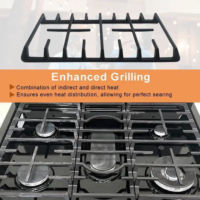 Alt view image 7 of 7 - DG94-00937A DG94-00468B Cast Iron Side Grate for Samsung Stove NX58H5600SS | Grill Grate for NX58H9500WS Samsung Gas Range Parts Surface Burner Grate 1 Pack