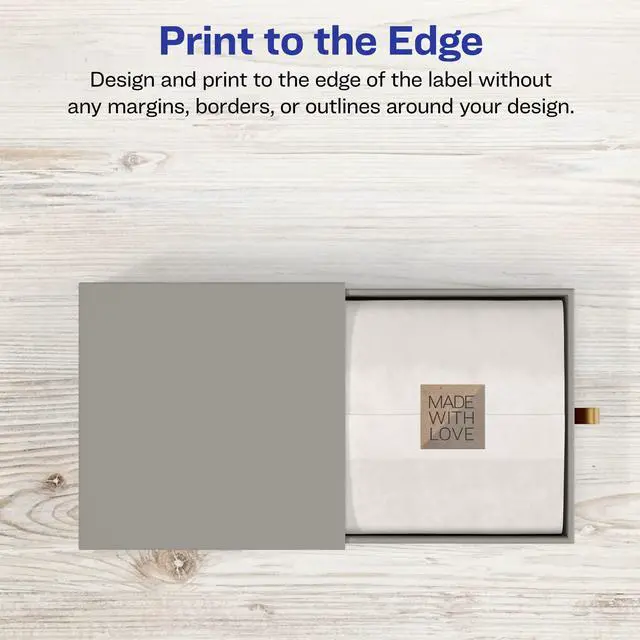 Alt view image 3 of 6 - ® Kraft Brown Square Labels, Sure Feed® Technology, 1" x 1", 4,800 Kraft Brown Labels, Print-to-The-Edge, Laser/Inkjet Printable