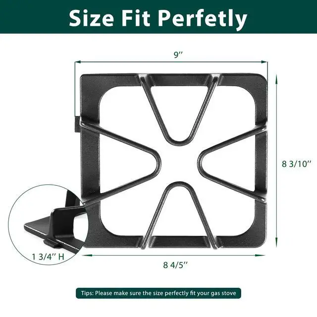 Alt view image 2 of 7 - W10447925 Burner Grates Stove Replacement Parts for Whirlpool Gas Stove Grates Kenmore Maytag Amana Inglis Kirkland 8.3 x 8.8 In Matte Cast Iron Stove Top Oven Grates Cooktop Grates 4 Pcs