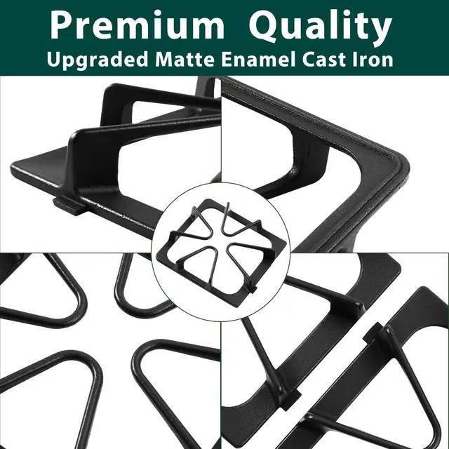 Alt view image 4 of 7 - W10447925 Burner Grates Stove Replacement Parts for Whirlpool Gas Stove Grates Kenmore Maytag Amana Inglis Kirkland 8.3 x 8.8 In Matte Cast Iron Stove Top Oven Grates Cooktop Grates 4 Pcs