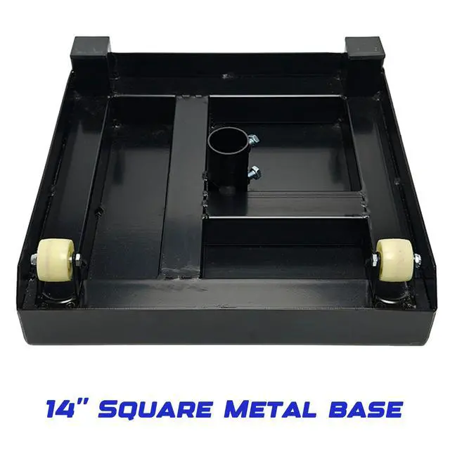 Alt view image 4 of 7 - Portable Sign Post with Wheels, 14" Dia Iron Square Base, 60" Tall, Heavy Duty Pedestal Post Holder for No Parking Street, Handicap Parking, etc. Comes With Base, Bolts and Nuts, Black